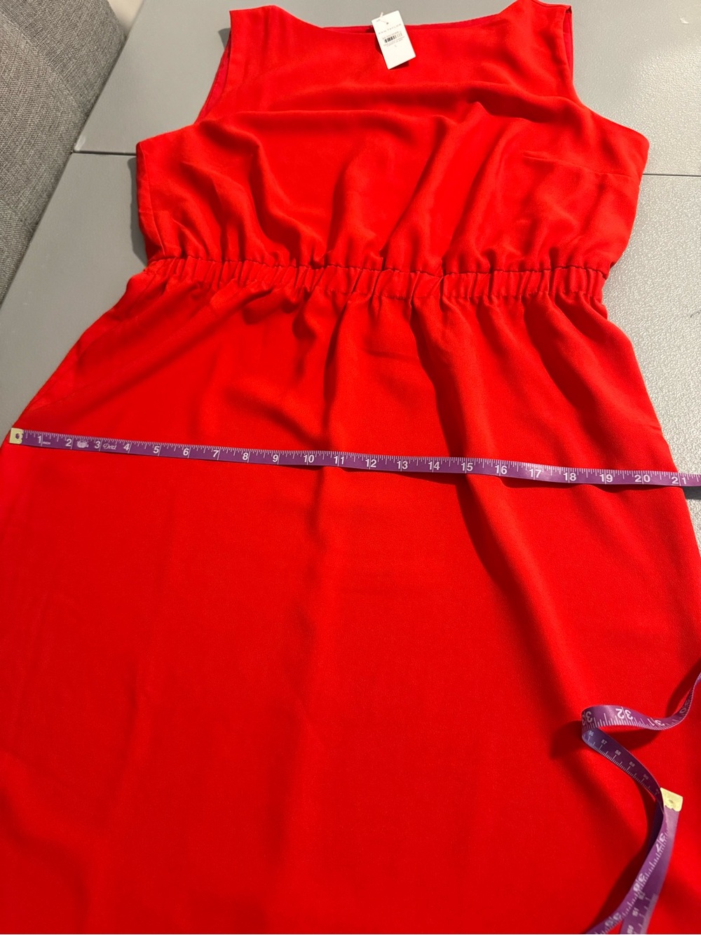 Ann Taylor NWT Classic Red Sleeveless Elastic-Waist Dress L - Picture 12 of 12
